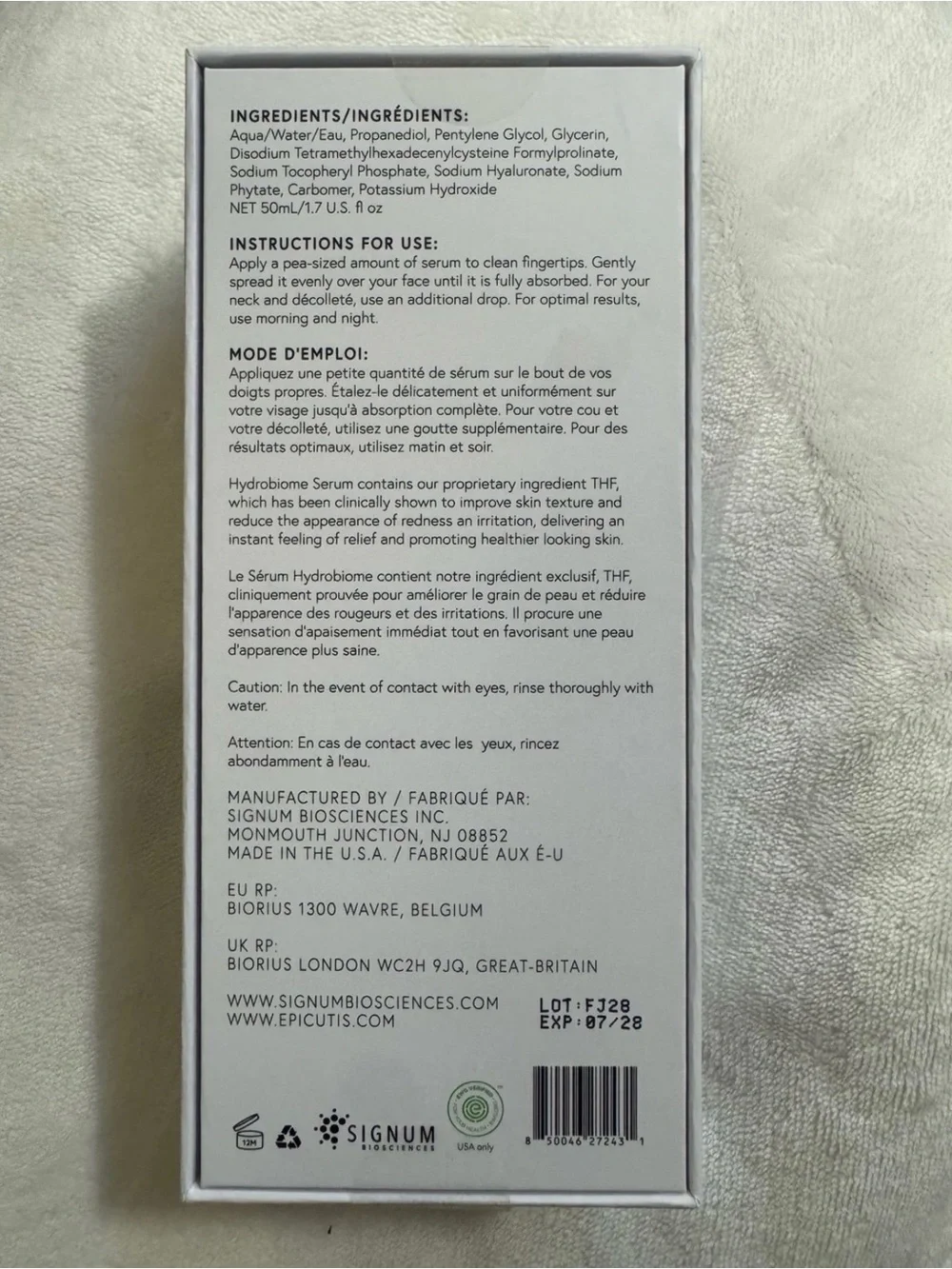 Epicutis hydrobiome etc support